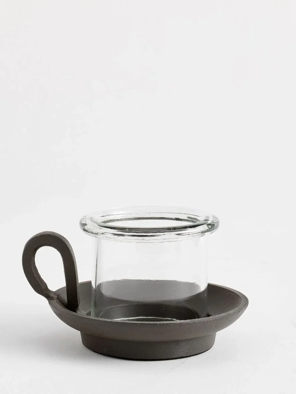 Pottery Barn Chamberstick Hurricane Candle Holder Bronze Mini - 3.5